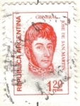 Stamps Argentina -  ARGENTINA 1974 (MT974) Correo ordinario - San Martin 1.20p