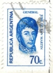 Stamps Argentina -  ARGENTINA 1973 (MT949) Correo Ordinario - San Martin 70c