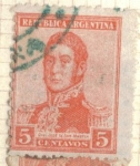 Stamps Argentina -  ARGENTINA 1918 (MT213) San Martin 3c