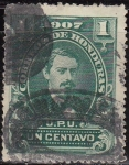 Stamps : America : Honduras :  Honduras 1907 Scott 119 Sello Presidente Jose Medina usado 1c 