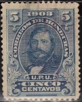 Stamps America - Honduras -  Honduras 1903 Scott 113 Sello Nuevo General Santos Guardiola 5c 