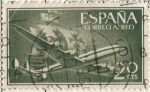 Stamps : Europe : Spain :  ESPAÑA 1955-6 (E1169) Superconstellation y nao Sta Maria 20c