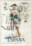 Stamps : Europe : Spain :  ESPANA 1975 (E2278) Uniformes militares 2p 2 INTERCAMBIO