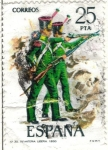 Stamps : Europe : Spain :  ESPANA 1976 (E2354) Uniformes militares 25p
