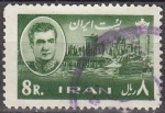 Stamps Asia - Iran -  IRAN 1962 Scott 1217 Sello Mohammed Reza Shah Pahlavi y Palacio Darius Persepolis 8R usado 