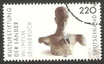 Stamps Germany -  fundación cultural de lander, cabeza del pensador, escultura de wilhelm lehmbruck