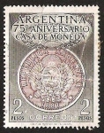 Stamps Argentina -  75 ANIVERSARIO CASA DE LA MONEDA