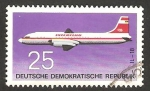 Stamps Germany -  avión de linea de la R.D.A., illouchine IL-18