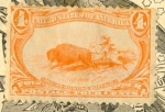 Sellos de America - Estados Unidos -  Indian hunting Buffalo