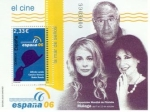 Stamps Spain -  ESPAÑA 2006 4269 Sello ** HB Expo Mundial Filatelia El Cine Alfredo Landa, Belen Rueda y Concha 