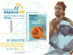 Stamps Spain -  ESPAÑA 2006 4273 Sello ** MNH HB Expo Mundial Filatelia El Deporte Pau Gasol y Rafael Nadal Espana