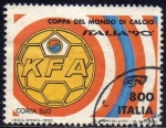Stamps Italy -  Italia 1990 Scott 1801e Sello Campeonato Mundial de Futbol Corea del Sur usado 