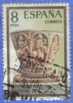 Stamps : Europe : Spain :  1974 ESPANA (E2217) Navidad - Adoracion de los Reyes en Valcobero 8p2 INT