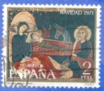 Stamps : Europe : Spain :  1971 ESPANA (E2061) Navidad - Fragmento del altar de Avia 2p 4 INT