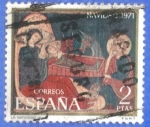 Stamps Spain -  1971 ESPANA (E2061) Navidad - Fragmento del altar de Avia 2p2 INT