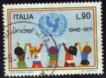 Stamps Italy -  Italia 1971 Scott 1053 Sello º UNICEF Emblema y niños