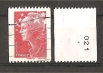Stamps France -  Marianne./ Con numero de control en el dorso.