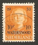 Stamps Netherlands -  reina juliana, ayuda a las inundaciones