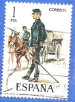 Stamps : Europe : Spain :  ESPANA 1977 (E2423) Uniformes militares 1p 4 INTERCAMBIO