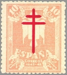 Stamps Spain -  PRO TUBERCULOSOS.CRUZ DE LORENA EN CARMIN