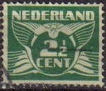 Stamps Netherlands -  Holanda 1924-26 Scott 169 Sello Gull Gaviota 2 1/2 usado Netherland 