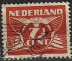 Stamps Netherlands -  Holanda 1924-26 Scott 177 Sello Gull Gaviota 7 1/2 usado Netherland 