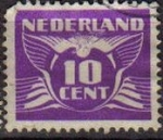 Stamps Netherlands -  Holanda 1924-26 Scott 179 Sello Gull Gaviota 10 usado Netherland 