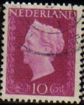 Sellos de Europa - Holanda -  Holanda 1947 Scott 292 Sello Reina Guillermina 10c usado Netherland