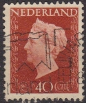 Sellos de Europa - Holanda -  Holanda 1947 Scott 301 Sello Reina Guillermina 40c usado Netherland