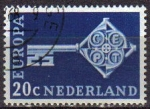 Stamps Netherlands -  Holanda 1968 Scott 452 Sello Europa CEPT Llave usado Netherland 