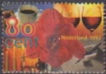 Sellos del Mundo : Europa : Holanda : Holanda 1997 Scott 962 Sello Cumpleaños Café, Copa Vino, Velas y  Flores, usado Netherland
