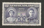 Stamps : America : New_Foundland :  visita real  de la reina elizabeth y george VI