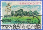 Stamps Spain -  ESPANA 1975 (E2294) Hispanidad Uruguay - La Carreta obra de Belloni 2p
