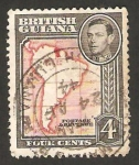 Stamps America - Guyana -  george VI, mapa
