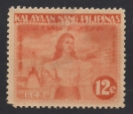 Stamps Philippines -  Monumento a RIZAL, Filipina y Bandera.