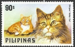 Sellos de Asia - Filipinas -  gato