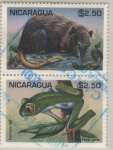 Stamps : America : Nicaragua :  Didelphis marsupialis / Ranidae