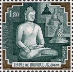 Stamps : Europe : France :  TEMPLO DE BOROBUDUR(java)