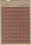 Stamps Europe - Spain -  REPUBLICA Y GUERRA CIVIL PLIEGO DE 100 SELLOS FISCALES, BARCELONA, PERFUMERÍA. 15 CTS. NUMERADOS POR