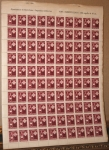 Stamps Spain -  REPUBLICA Y GUERRA CIVIL PLIEGO DE 100 SELLOS FISCALES, BARCELONA, VINS EMBOTELLATS. 10 CTS. NUMERAD