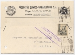 Stamps Spain -  GUERRA CIVIL CENSURA MILITAR DE VIGO, TARJETA CIRCULADA Y ESCRITA POR DETRÁS, DE PRODUCTOS QUÍMICO-F