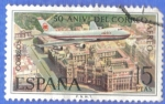 Stamps Spain -  ESPANA 1971 (E2059) L Aniversario del Correo Aereo - Havilland DH9 2p  2