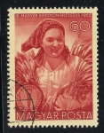 Stamps : Europe : Hungary :  Campesina con trigo.