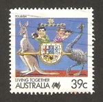 Stamps Australia -  Turismo - canguros llevando a turistas