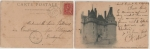 Stamps France -  POSTAL FRANCESA DE 1901, CIRCULADA, DORDAGUE, CHÁTEAU DE LANGELAIS, ENTRÉE PRINCIPALE (INDRE ET LOIR