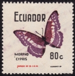 Stamps Ecuador -  MORPHO CYPRIS