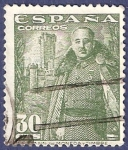 Stamps Spain -  Edifil 1025 General Franco y castillo de la Mota 0,30