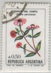 Stamps Argentina -  Zinnia peruviana