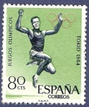 Stamps Spain -  Edifil 1618 JJ.OO. Tokyo 64 0,80