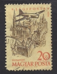 Stamps Hungary -  Avión sobre Budapest.
